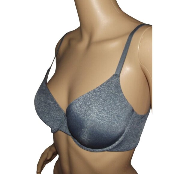 Victoria's Secret Bra34C Uplift Semi Demi Underwire Blue Heather multi-way strap - Picture 2 of 8